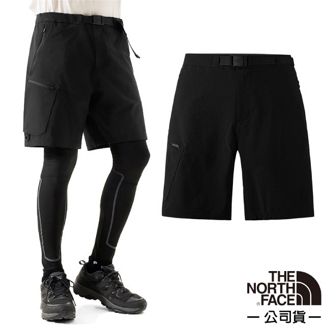 【The North Face】男 COOL TOUCH 觸膚涼感休閒短褲.吸濕透氣健行運動褲/87W4-4H0 曠野黑✿30E010